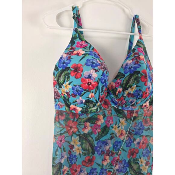 Sun & Sea Swim Top 20 Womens Plus Size Sheer Sexy Underwired Padded Beach - Picture 2 of 6